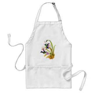 Tablier Colibris et orchidées pourpres