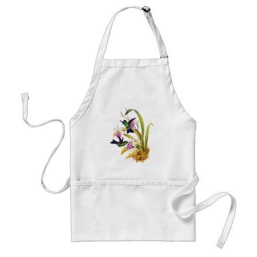 Tablier Colibris et orchidées pourpres (Devant)