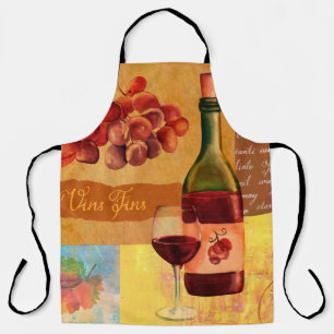 Tablier collage à vin de style vintage avec tirage à l'aqu