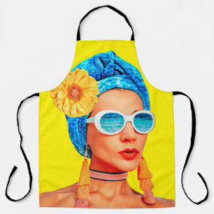Tablier Collage d'art contemporain. Mode vacances Girl Cu