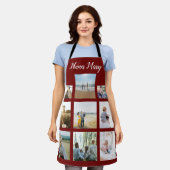 Tablier Collage de photos de famille personnalisées Noël (Porté)