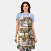 Tablier Collage de photos en format monogramme blanc de 20 (Porté)