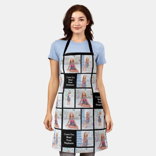 Tablier Collage de photos personnalisé Image de la fête de (Porté)