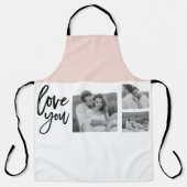 Tablier Collage moderne Couple Photo & Love You Beauté Cad (Recto)