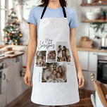 Tablier "Collage personnalisé de quatre photos de Noël Joy<br><div class="desc">Faites des cuisines de vacances et de la cuisson extra spécial avec ce Joyeux Noël personnalisé Apron de collage à quatre photos. Conçu avec une touche festive, il offre de l'espace pour quatre photos chères et un nom ou un message personnalisé, créant un cadeau unique et significatif. Que vous soyez...</div>