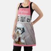 Tablier Collage photo 4 tendance Nom du script Rose blanch (Insitu)