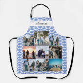 Tablier Collage photo de famille personnalisé avec nom (Recto)