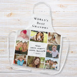 Tablier Collage photo de la meilleure grand-mère du monde<br><div class="desc">Un beau cadeau de gardien pour la meilleure grand-mère du monde. Personnalisez ce tablier de collage photo de famille avec huit photos de ses petits-enfants, enfants, autres membres de la famille, animaux de compagnie, etc. Customisez "Meilleure grand-mère du monde" et si elle s'appelle "Abuela", "Nana", "Mommon", etc., et ajoutez les...</div>