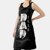 Tablier Collage photo moderne Typographie papa Simple Noir (Insitu)