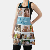 Tablier Collage photo Monogramme bleu (Insitu)