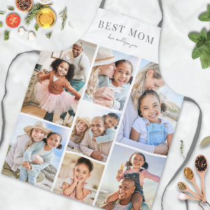 Tablier Collage photo personnalisé Maman Apron