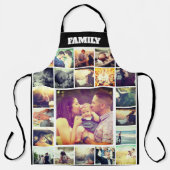 Tablier Collage photo texte personnalisé Impression totale (Recto)