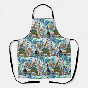 Tablier Collage vintage en français