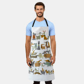 Tablier Collection de chiens mignons, croquis illustration (Porté)