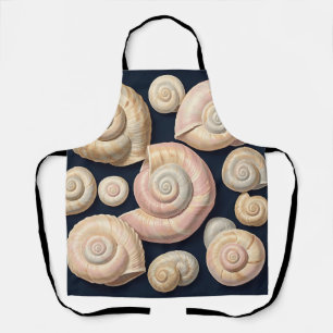 Tablier Collection de coquilles marines spirales beige ros