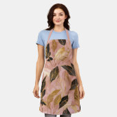 Tablier Collection de Feuilles Boho Populaire en or rose (Porté)