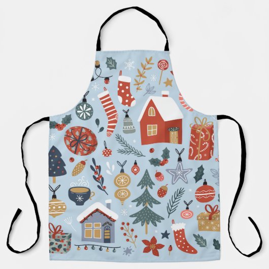 Tablier Collection de Noël d'éléments décoratifs d'hiver (Recto)