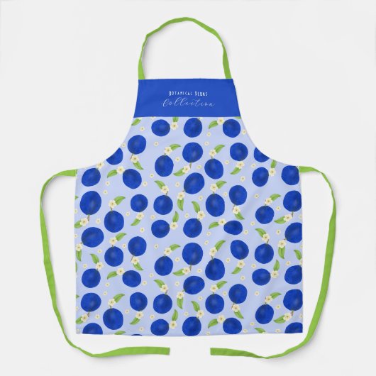 Tablier Collection de prunes botaniques bleues (Recto)