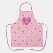 Tablier Collection des valentines de coeur populaire rose (Recto)