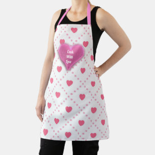 Tablier Collection des valentines du Coeur rose rustique