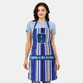 Tablier Collection été tendance Marine Blue Boat Stripes (Porté)