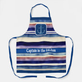 Tablier Collection populaire Summer Navy Blue Boat Stripes (Recto)