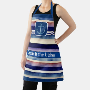 Tablier Collection populaire Summer Navy Blue Boat Stripes