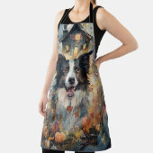 Tablier Collie frontalier d'Halloween avec effroi Citrouil (Insitu)