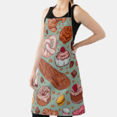 Tablier Color hand drawn sketch style bakery patten. Diffe (Insitu)