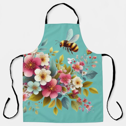 Tablier Coloré, Abeille printanière/florale (Recto)