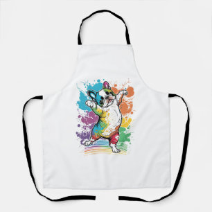 Tablier Coloré Kawaii Dancing Boston Terrier