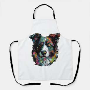 Tablier Colorepup Portraits frontière Collie art mignon