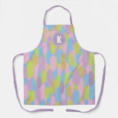 Tablier Colorful Abstrait Brushstrokies Motif Monogramme (Recto)