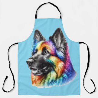 Tablier Colorful Canine Chef Artistic Rainbow Dog