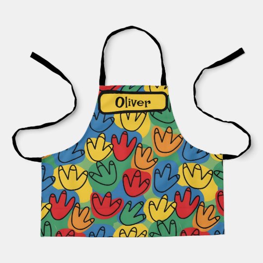 Tablier Colorful Dinosaur Footprints (Recto)