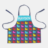 Tablier Colorful Dotty Duck Pattern Personalised  (Recto)