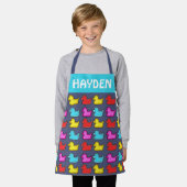Tablier Colorful Dotty Duck Pattern Personalised  (Porté)