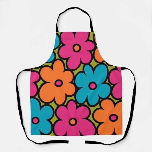 Tablier Colorful Retro Floral Pattern (Recto)