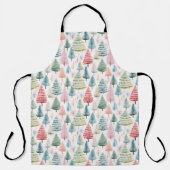 Tablier Colourful Pastel Christmas Pine Trees Pattern (Recto)