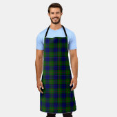 Tablier Colquhoun tartan bleu vert plaid (Porté)