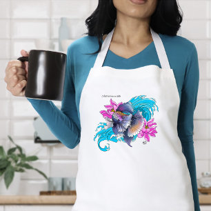 Tablier Combattant du Siam Vagues de Lotus Bleu