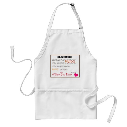 Tablier 'Combien j'aime toi Bacon' pour Hommes ou Femmes (Devant)