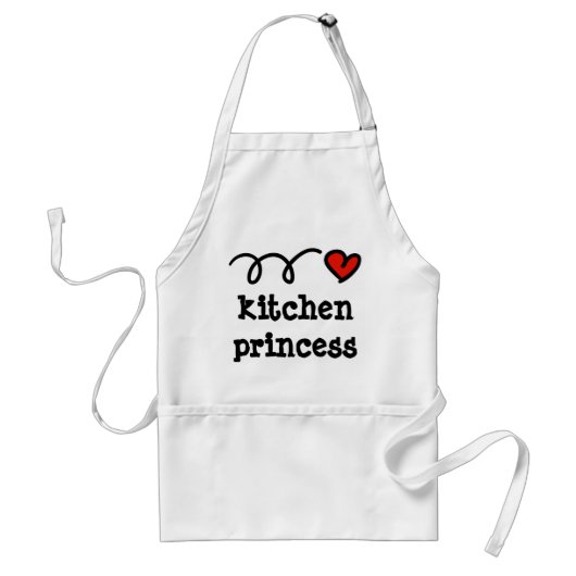 Tablier comique blanc court pour princesse de cuis (Devant)
