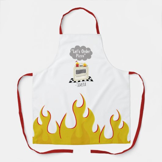 Tablier Commandez des flammes de cuisine pizza (Recto)