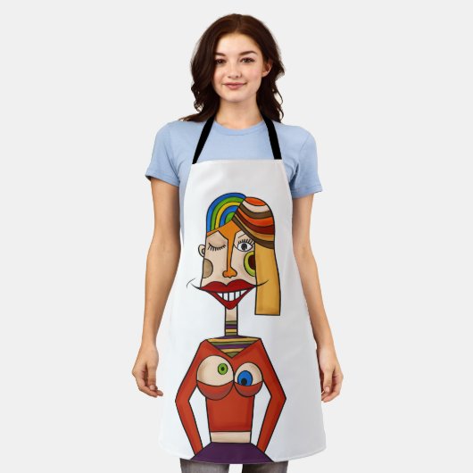 Tablier composition Abstraite, art moderne (Porté)