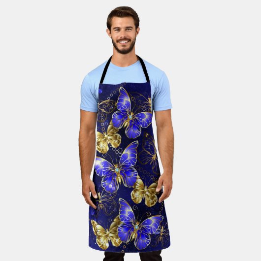 Tablier Composition avec les papillons Sapphire (Porté)