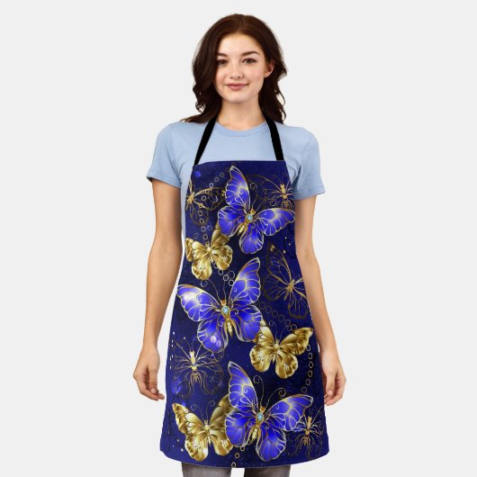 Tablier Composition avec les papillons Sapphire (Porté)