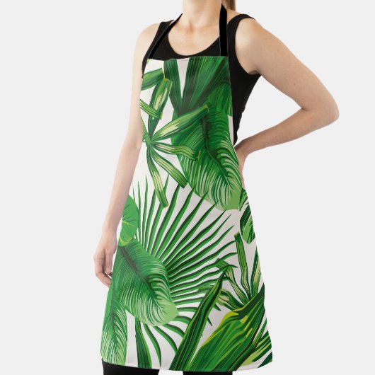 Tablier Composition exotique tropicale verte naturelle feu (Insitu)