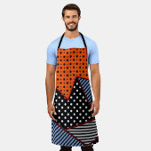Tablier Composition géométrique Abstraite : Bleu orange (Porté)