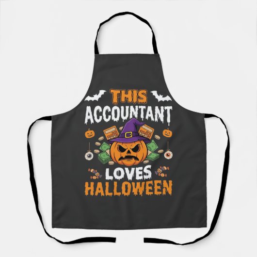 Tablier Comptable Aime Halloween Citrouille Comptable Desi (Recto)